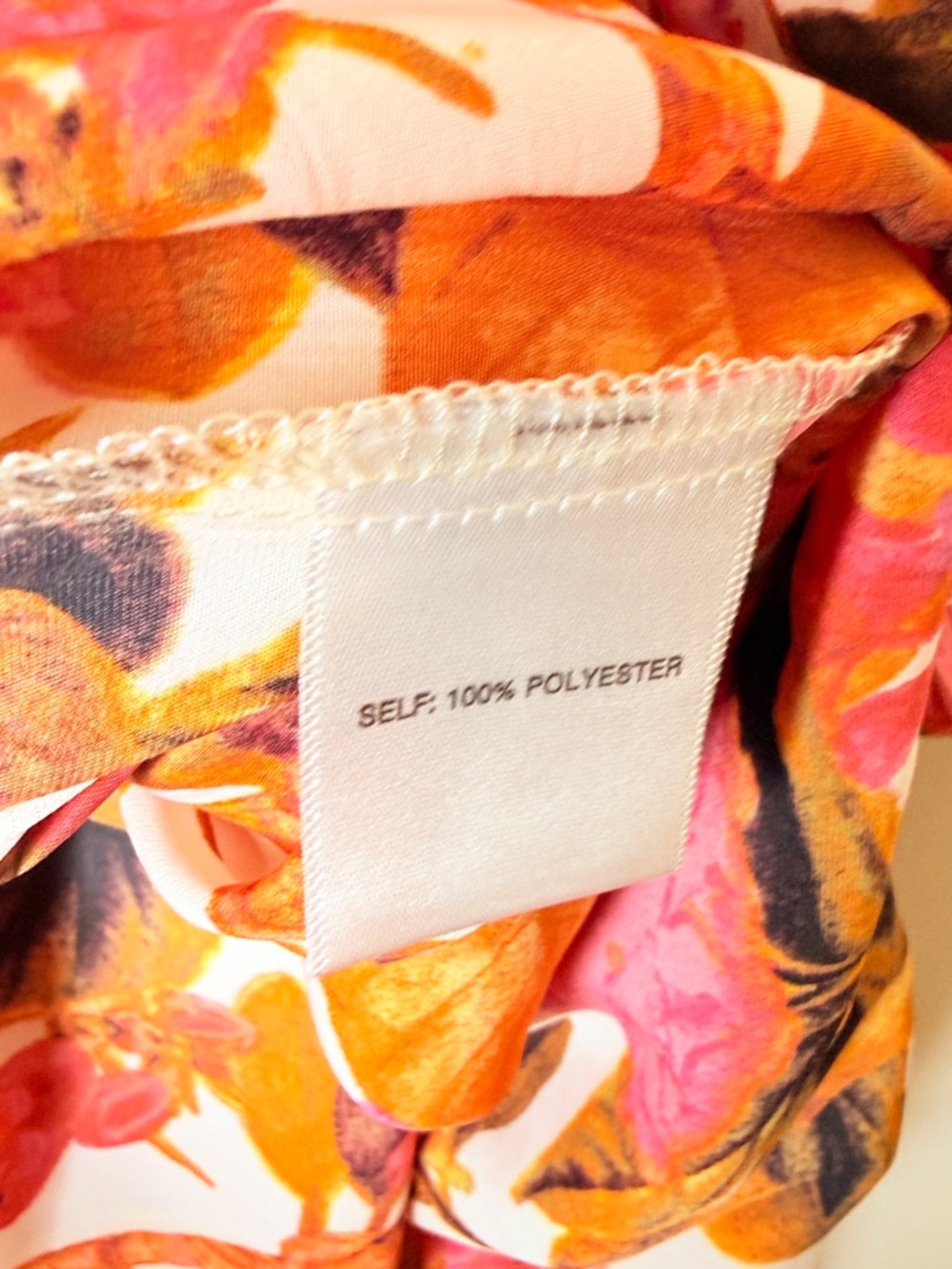 Rose & Olive XL Pink and Orange Floral Peasant Blouse - Picture 5 of 6